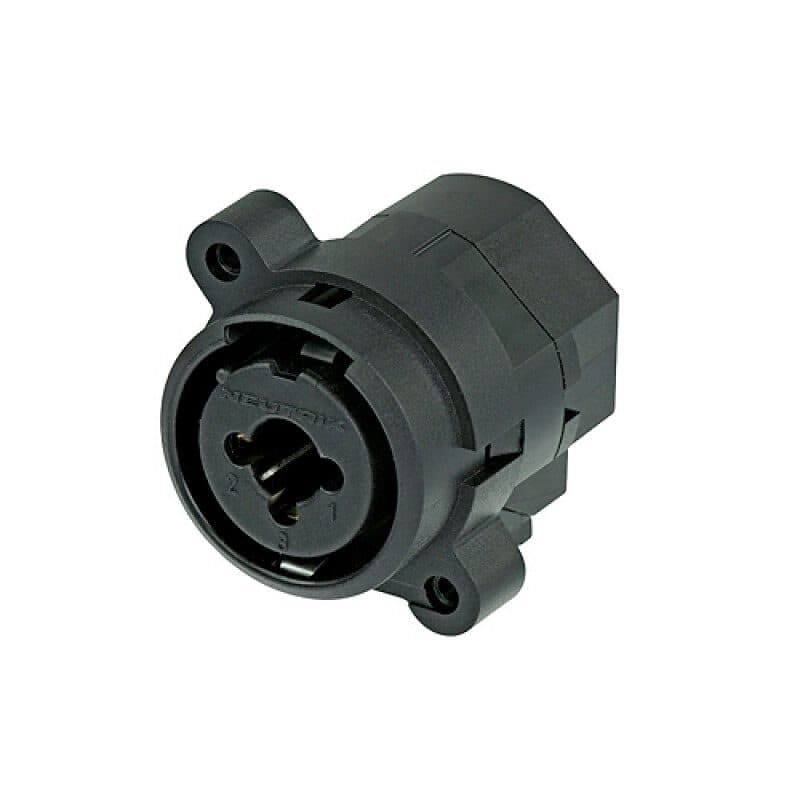Connettore combo da pannello XLR 3 poli femmina + Jack stereo 6,3 mm, commutazione, saldatura, molla - NEUTRIK NEU-NCJ9FI-S-0