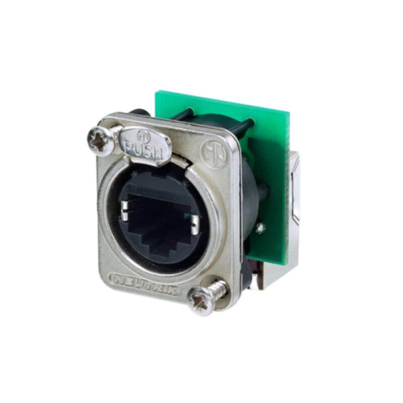 Connettore EtherCON RJ45 femmina passante angolare da pannello - NEUTRIK NEU-NE8FDP-R