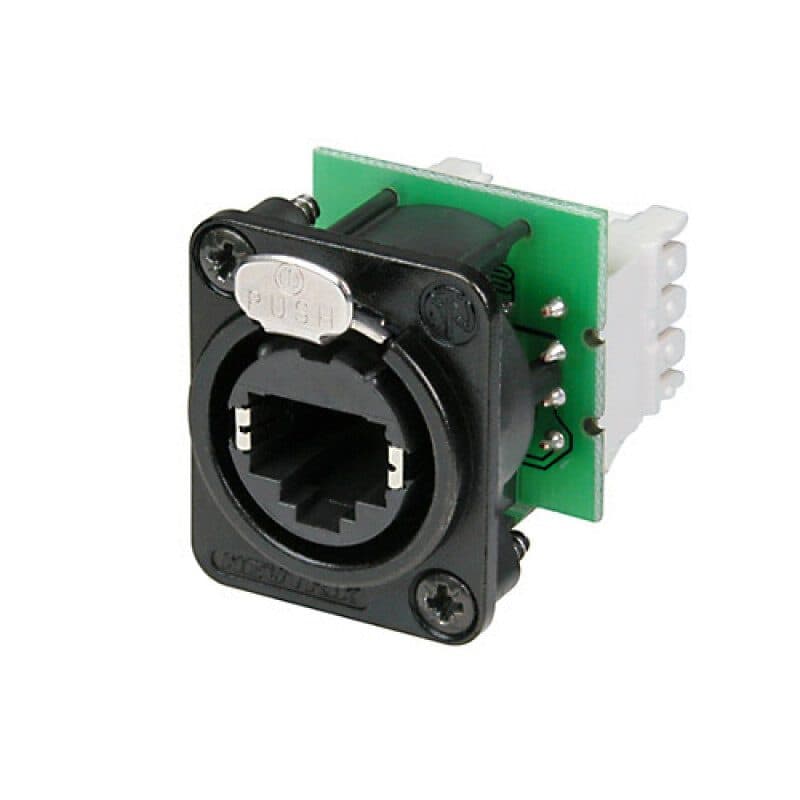 Connettore EtherCON RJ45 femmina da pannello IDC 110 pcb nero - NEUTRIK NEU-NE8FDV-Y110-B