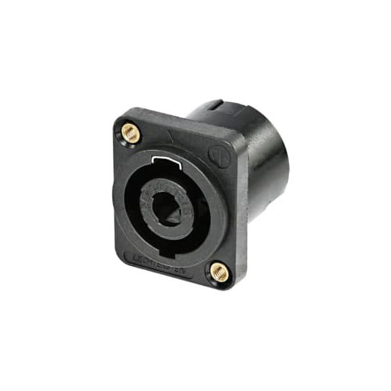 Connettore SpeakON 4 poli da pannello flangia D nera inserti M3 - NEUTRIK NEU-NL4MP-M3