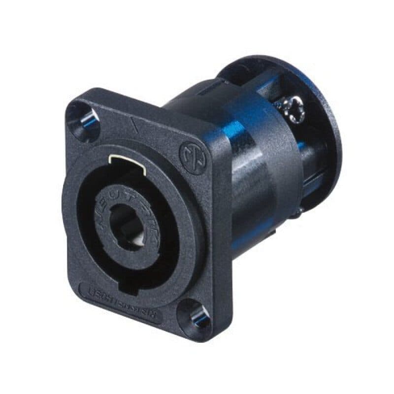 Connettore SpeakON 4 poli maschio da pannello terminali a vite nero - NEUTRIK NEU-NL4MP-ST