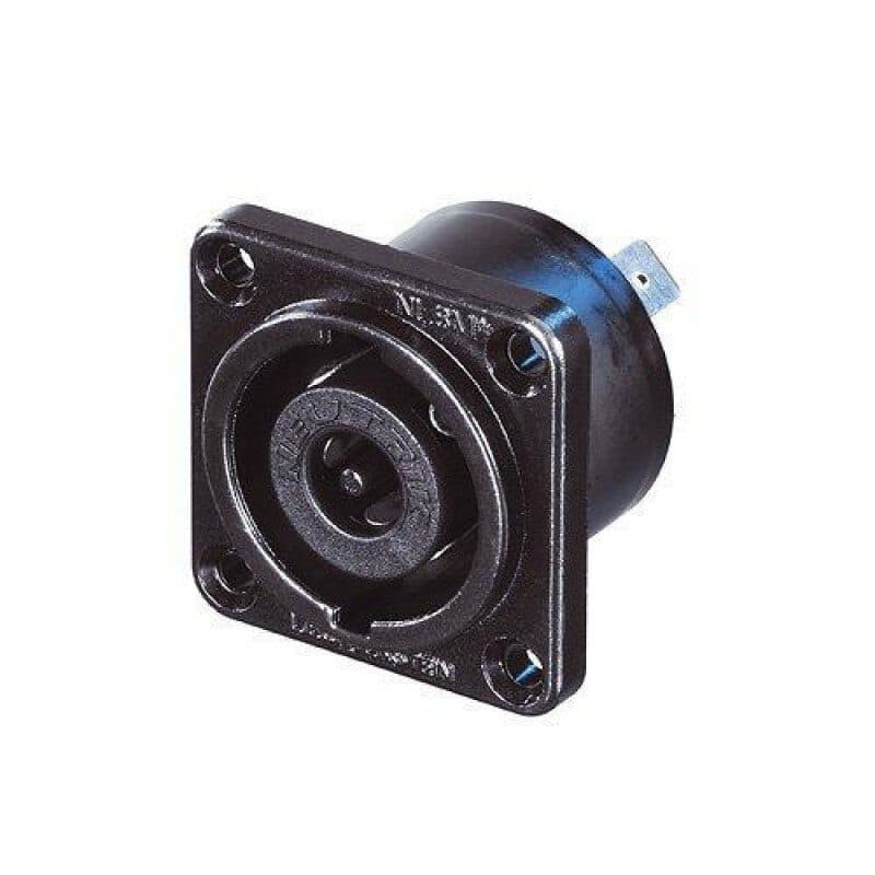 Connettore SpeakON 8 poli maschio da pannello STX terminali lamella nero IP54 - NEUTRIK NEU-NLT8MP-BAG