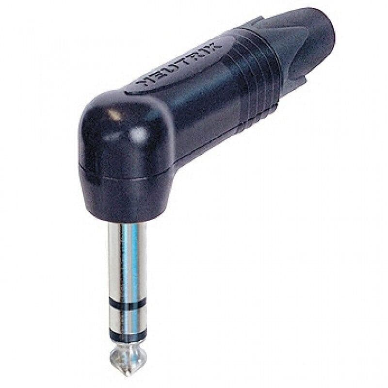 Connettore Jack stereo 6,3 mm volante angolare 90°, nickel, nero - NEUTRIK NEU-NP3RX-BAG