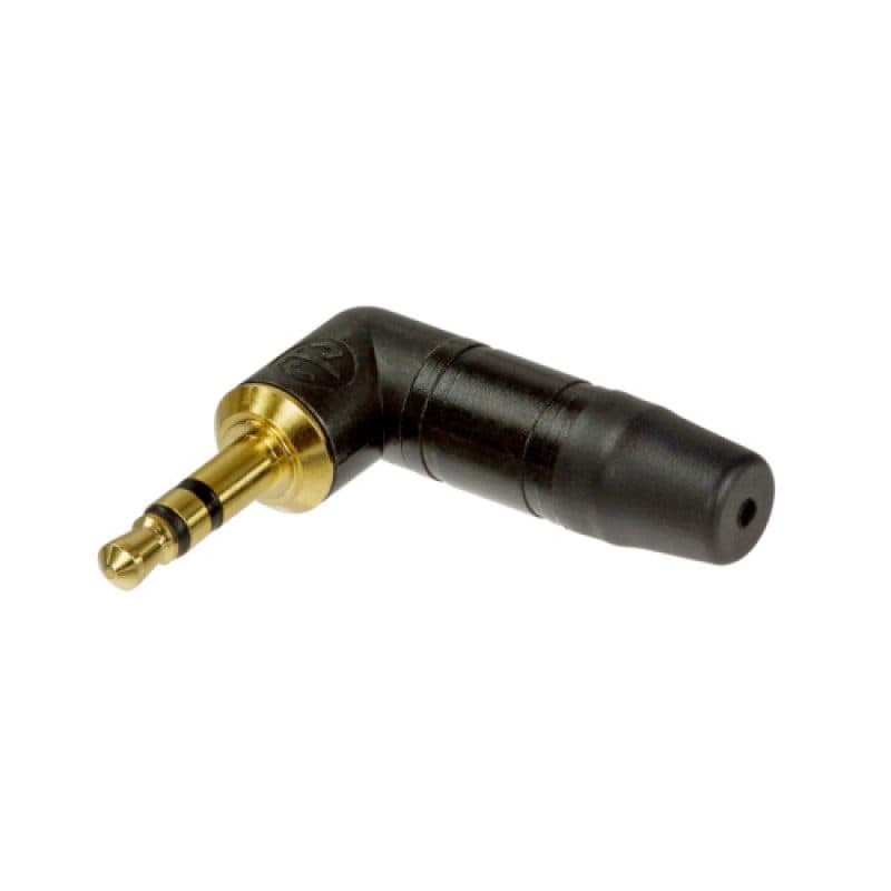 Connettore Jack stereo maschio 3,5mm volante angolare 90° nero oro - NEUTRIK NEU-NTP3RC-B