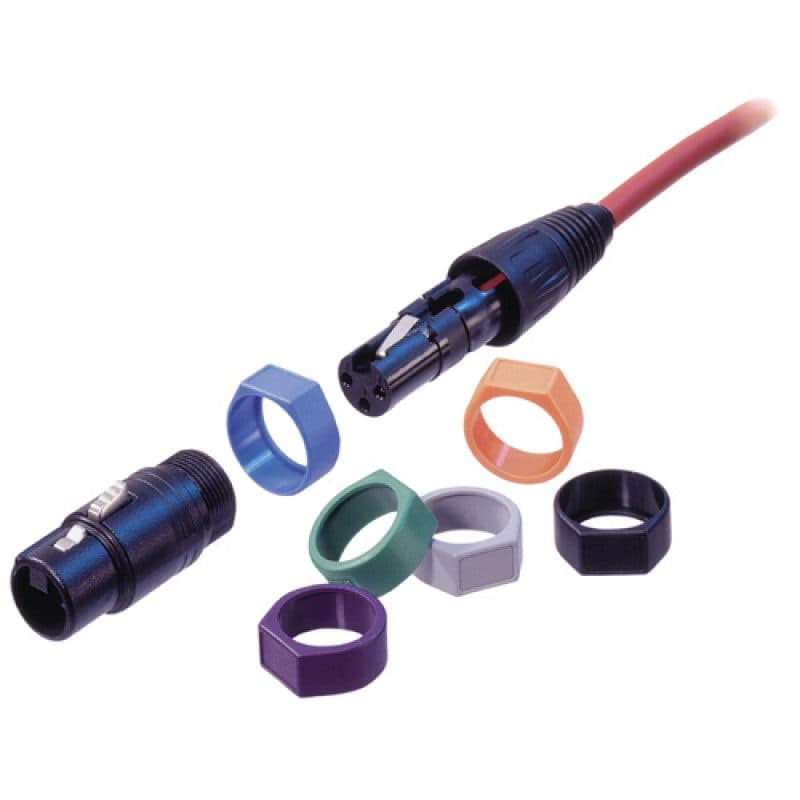 Anello identificazione rosso con blocco etichetta Serie X, 100 pz - Neutrik NEU-XCR-2