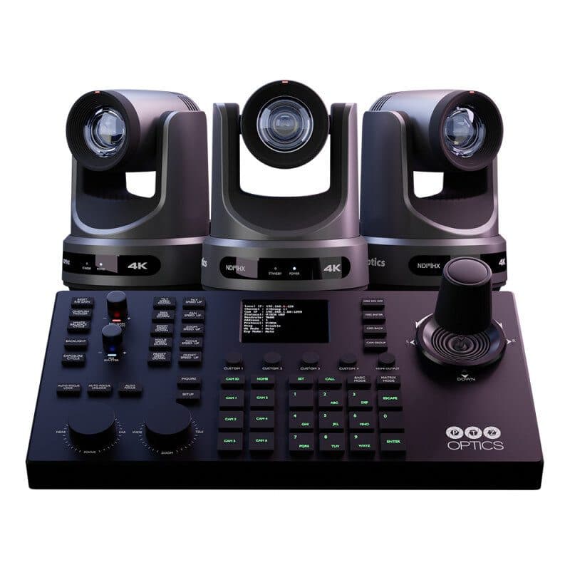 Kit Producer 3 telecamere PTZ 4K 20x grigie + joystick - PTZOPTICS POP-PT20X4K-PRODUCER-SJOY