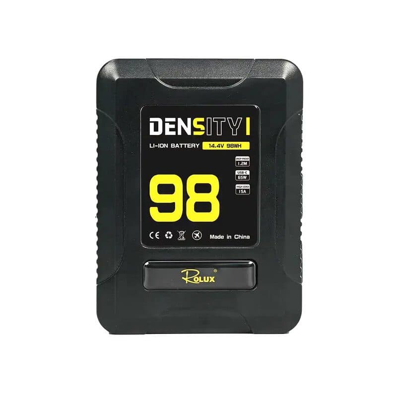 Batteria V-Mount 98Wh D-Tap USB-C 65W - ROLUX RLX-DENSITY I