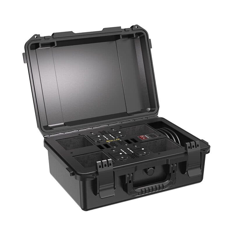 Stazione ricarica 4 batterie V-Mount PD GaN 260W IP65 - ROLUX RLX-POWERHUB1