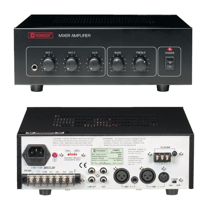 Amplificatore mixer integrato 20W 70V/100V Talk-over - RONDSON AM 20N RON-00502