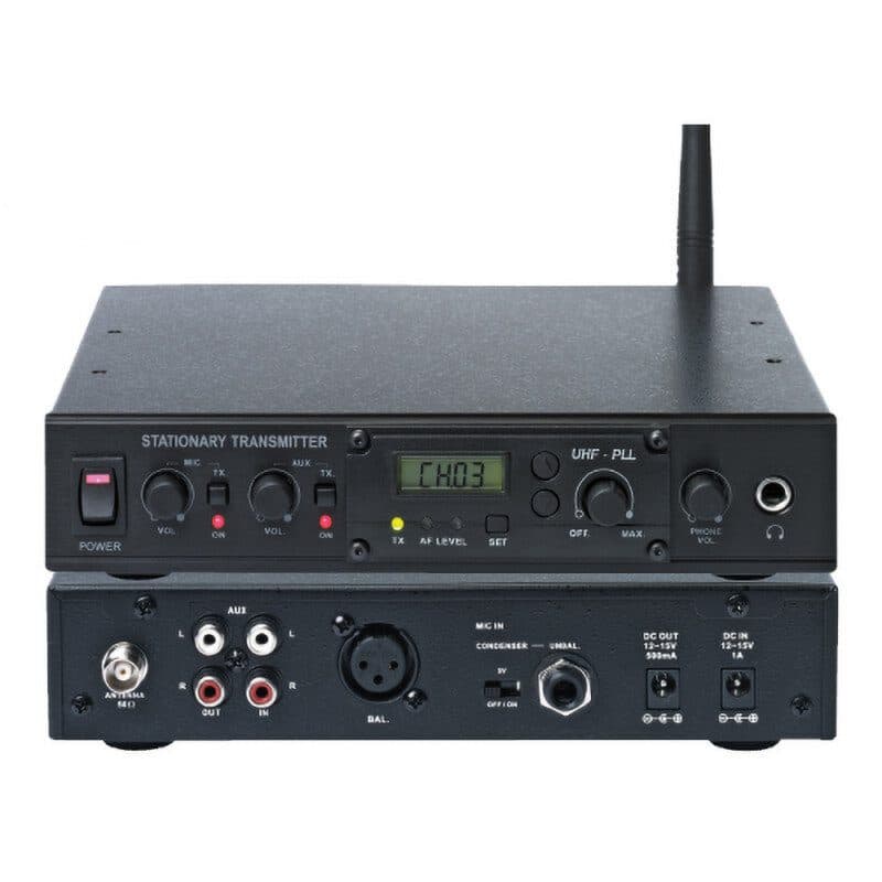 Stazione trasmittente fissa UHF 10 mW con ricevitore bodypack EJ-7R - RONDSON RON-02019
