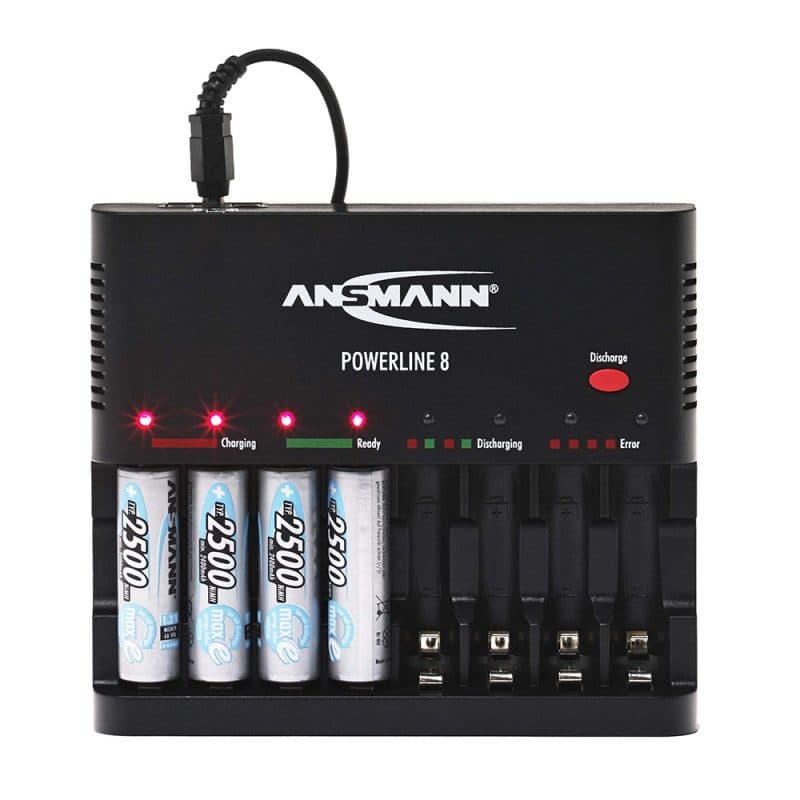 Caricatore intelligente 1-8 batterie AA/AAA NiMH/NiCd con scarica e USB - Rondson RON-02204