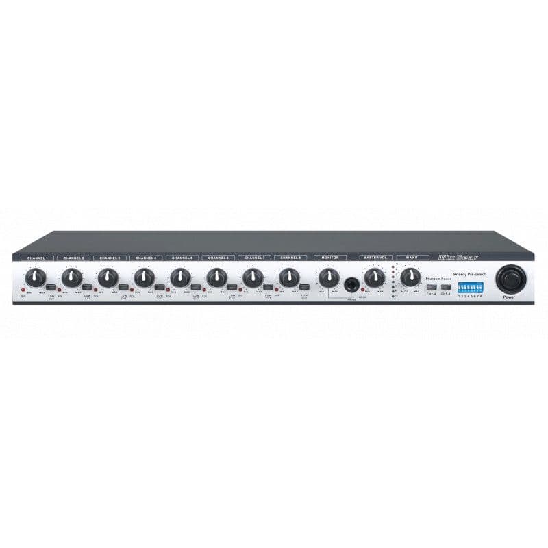 Preamplificatore mixer 8 canali priorità NOMA Phantom 48V - RONDSON RON-02500