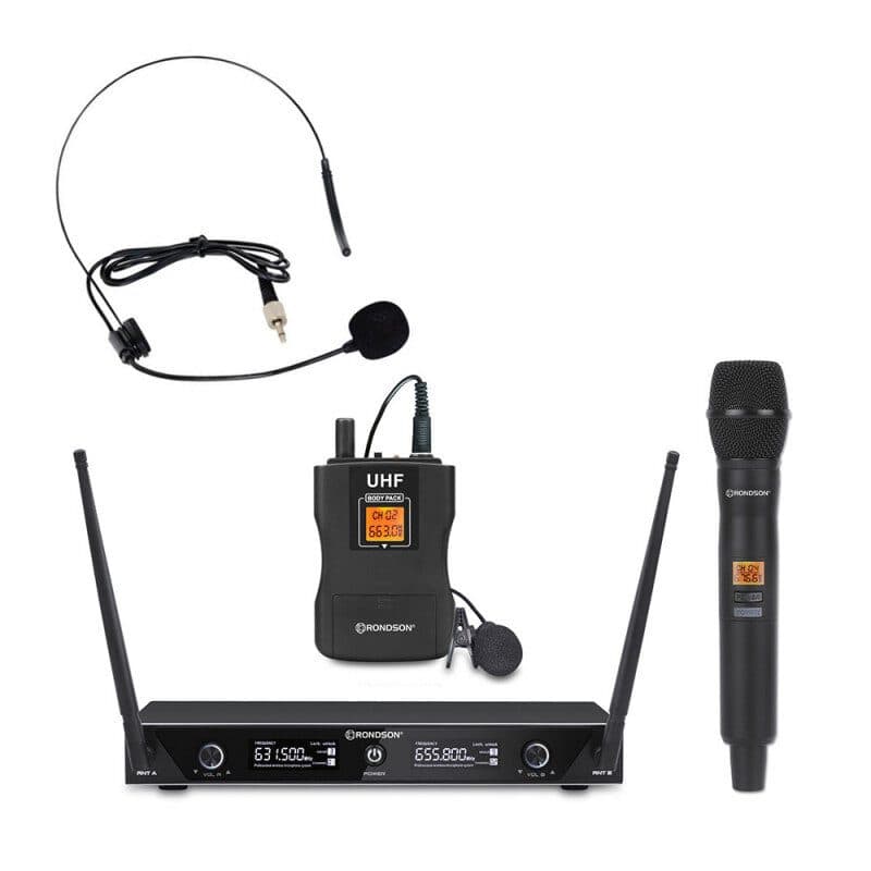 Radiomicrofono UHF palmare e bodypack 663/676.6MHz - RONDSON RON-02523