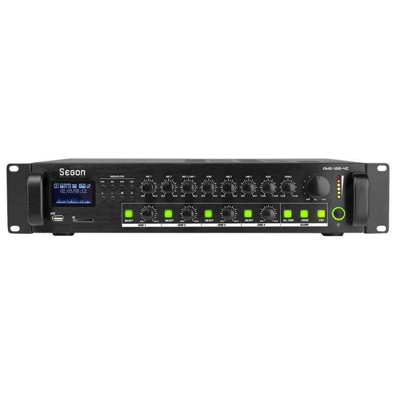 Amplificatore mixer 4 zone 240 W 100 V - SEGON PROFESSIONAL AUDIO AME-240-4Z