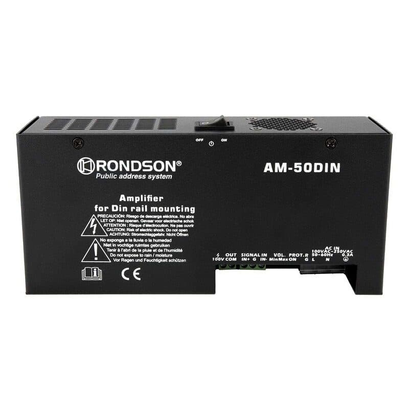 Mini amplificatore 50W linea 100V montaggio guida DIN 24V - RONDSON RON-02812