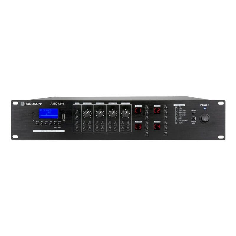 Amplificatore mixer 4 zone 240W canale FM/DAB Bluetooth - RONDSON RON-02824