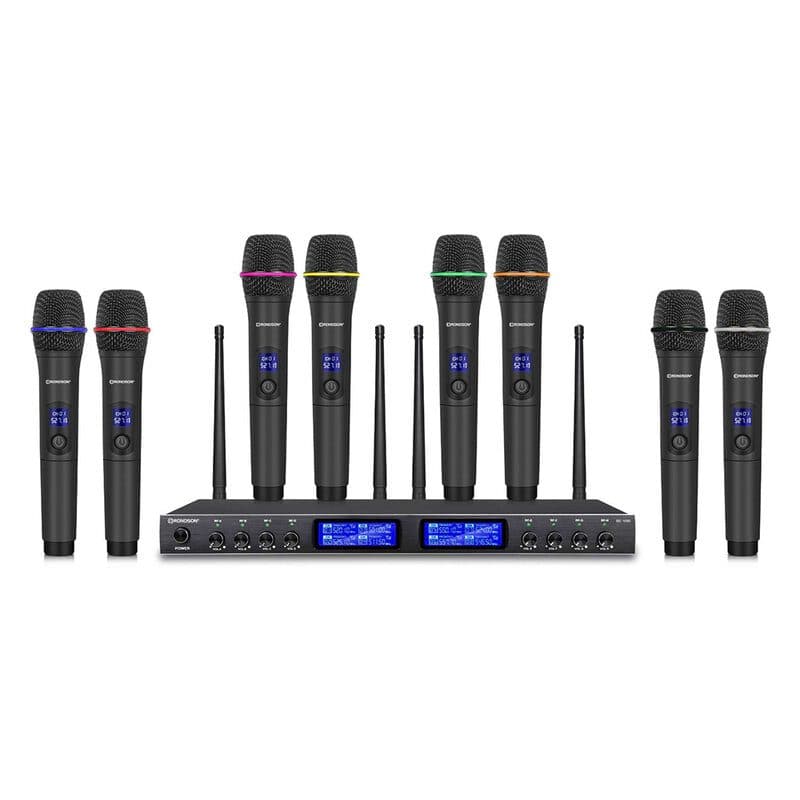 Sistema radiomicrofoni UHF 8 canali 8 palmari rack 19" - RONDSON RON-02830