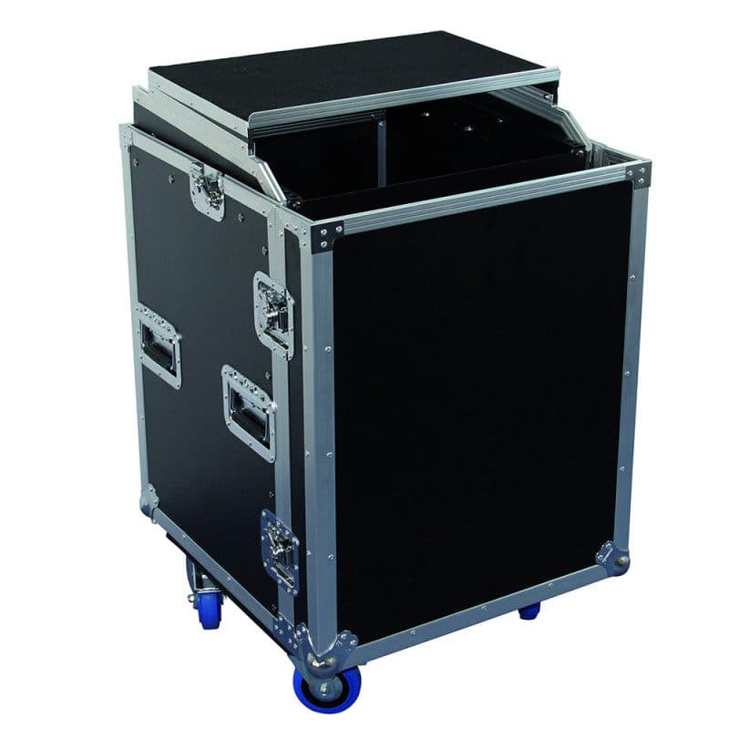 Flight case 19" 10U mixer + 12U verticali DS - POWER FLIGHTS SOG-0751_FCP_12_U_DS