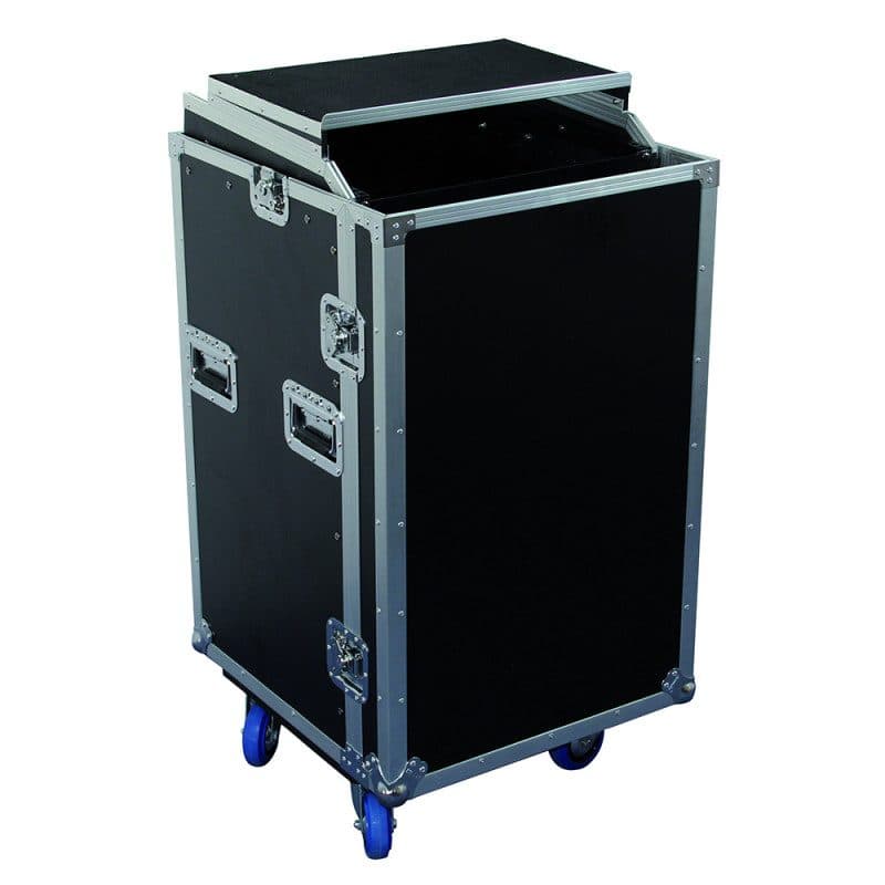 Flight case 19" 10U mixer + 16U verticali DS - POWER FLIGHTS SOG-0751_FCP_16_U_DS