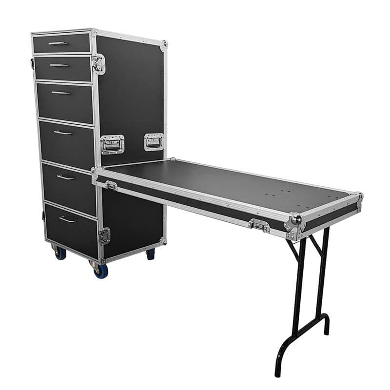 Flight case mobile su ruote 6 cassetti pannello convertibile - POWER FLIGHTS SOG-0751_FT_CASE_PR600