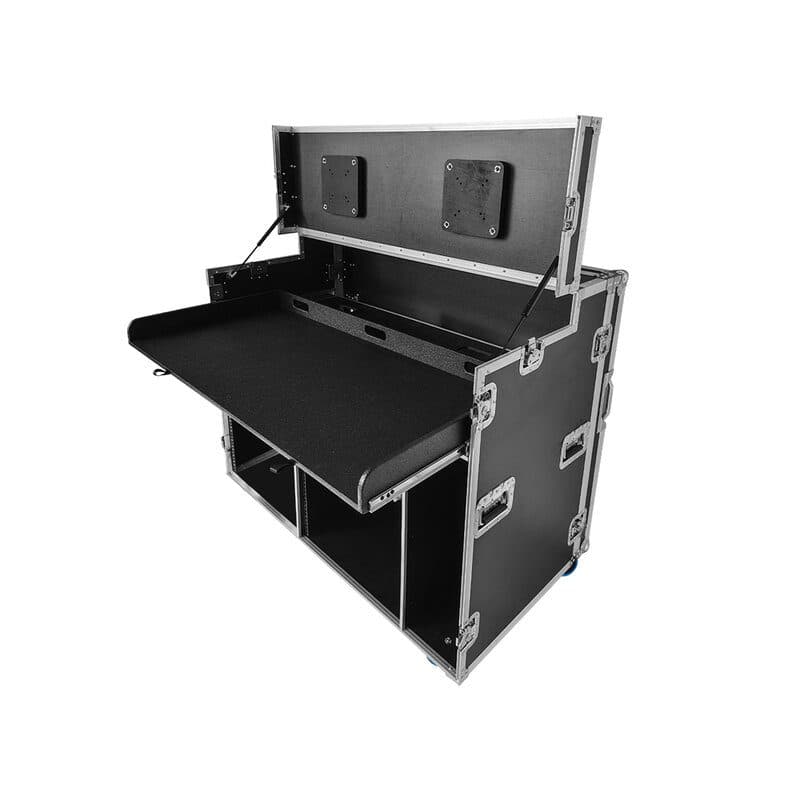 Flight case video 2 schermi 24" ripiegabile 2x14U rack 19" - POWER FLIGHTS SOG-0751_FT_MO_V14224