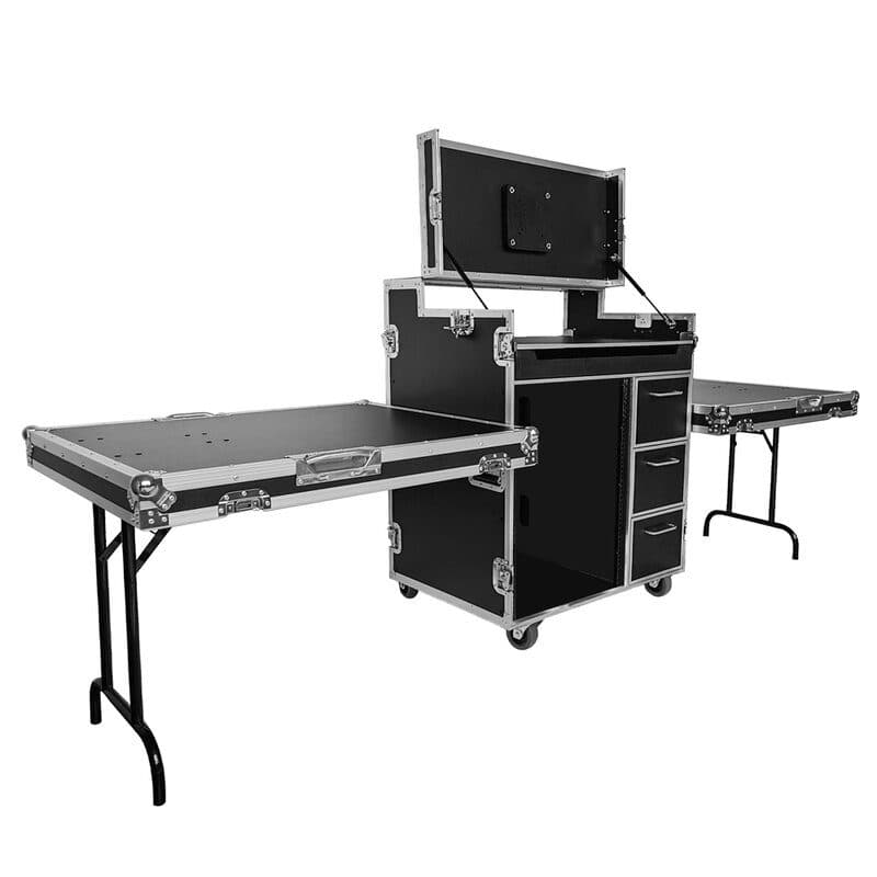 Flight case video schermo 32" 15U rack 19" con ruote e cassetti - POWER FLIGHTS SOG-0751_FT_MO_V1532
