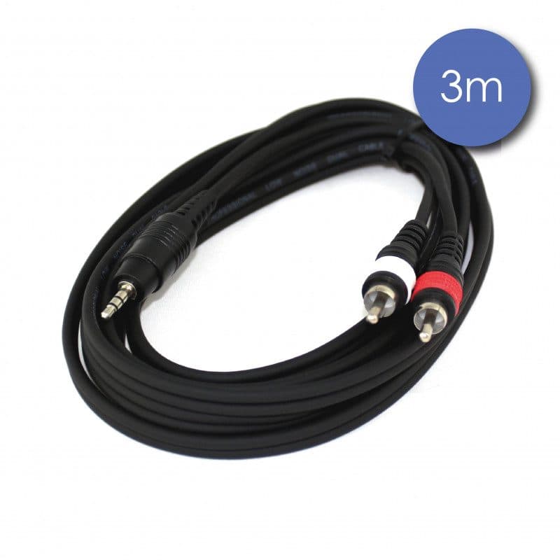 Cavo mini-jack stereo - 2 RCA 3m - POWER ACOUSTICS CAB 2063