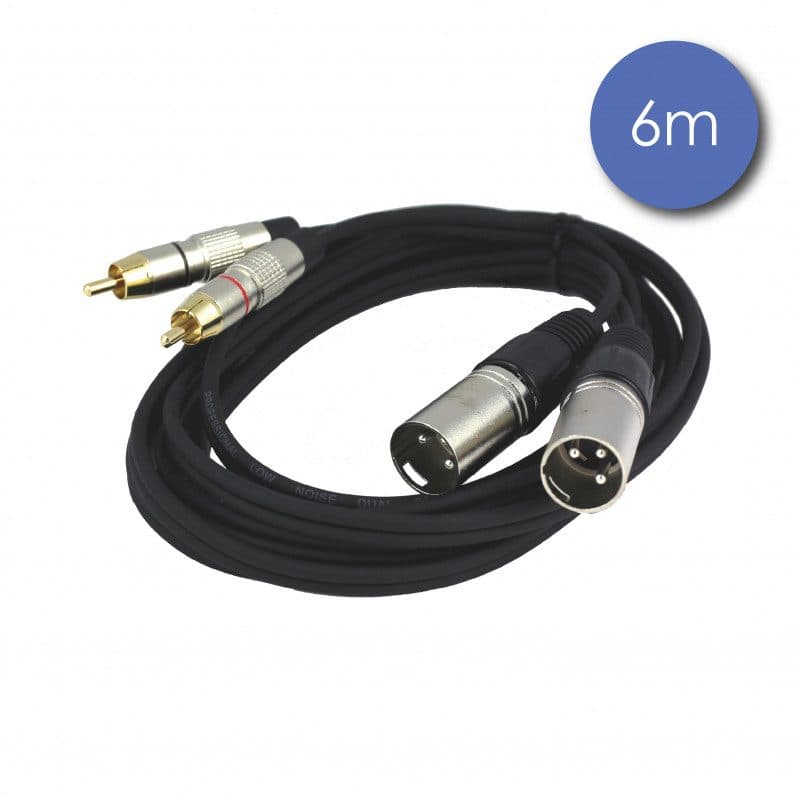 Cavo stereo XLR 3-pin maschio - RCA maschio 6 m connettori Neutrik - Power Acoustics CAB 2067