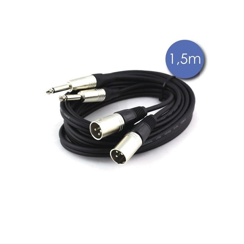 Cavo stereo 2x XLR 3-pin maschio - 2x jack mono maschio, 1,5 m, Neutrik - POWER ACOUSTICS CAB 2110