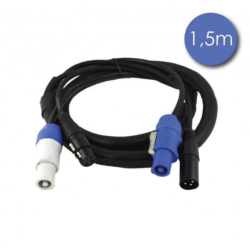 Cavo rete + audio 1,5 m powerCON M/F XLR 3 pin F/M - Power Acoustics CAB 2197