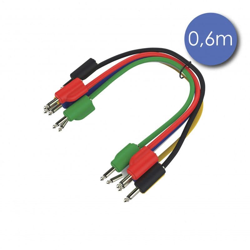 Set 6 cavi patch mini-jack mono 60cm, presa passante femmina - POWER ACOUSTICS CAB 2212