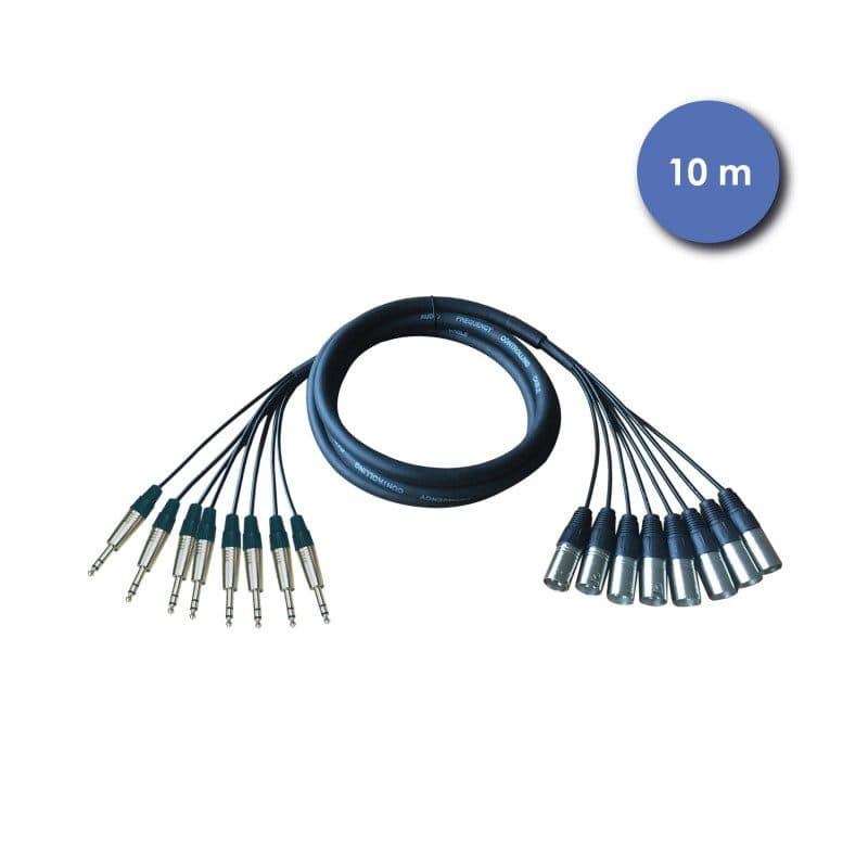 Cavo multiplo 10m 8 connettori XLR 3 pin M/Jack stereo M - POWER ACOUSTICS CAB 2226