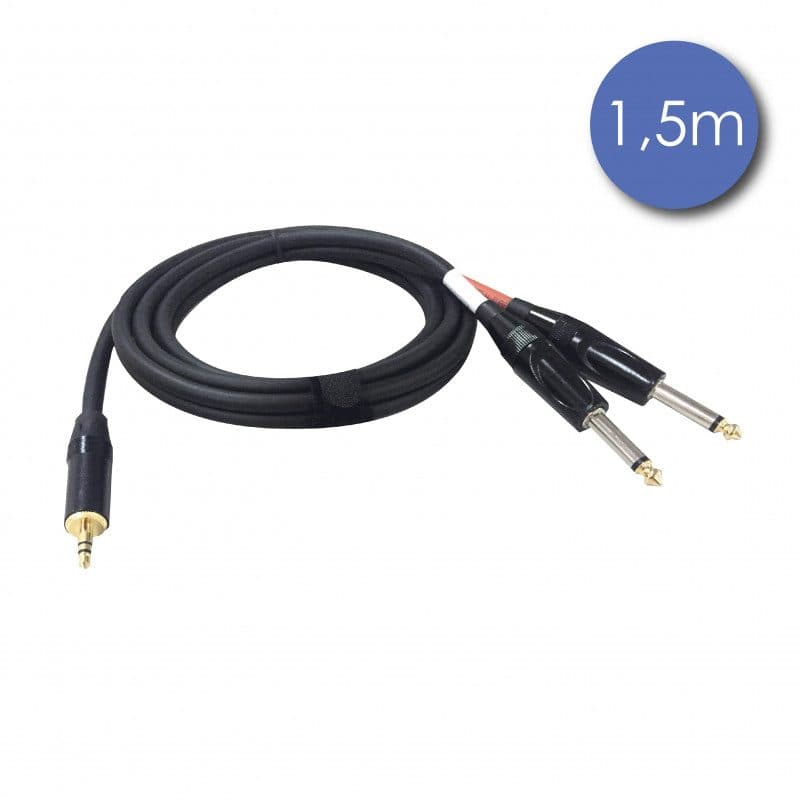 Cavo stereo 2 jack 6,35 mm - mini-jack 3,5 mm 1,5 m - POWER STUDIO AUDIOCAB 4016