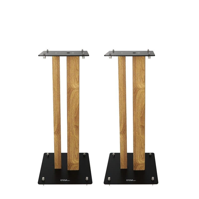Supporto diffusori acciaio h 60 cm max 70 kg nero/legno - Enova Hifi MAJESTY 60 WD
