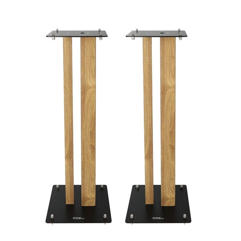 Supporto diffusori Majesty 80cm acciaio nero legno 70kg - ENOVA HIFI SOG-1042_MAJESTY_80WD