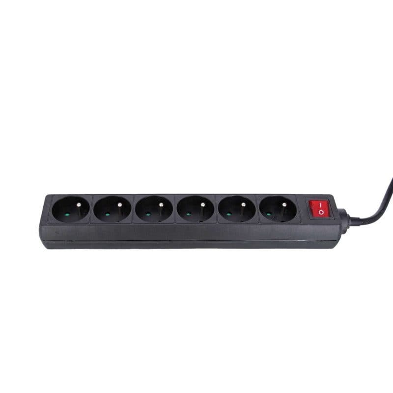 Multipresa professionale 6 vie con interruttore nera - Power Acoustics MULTIPLUG-6