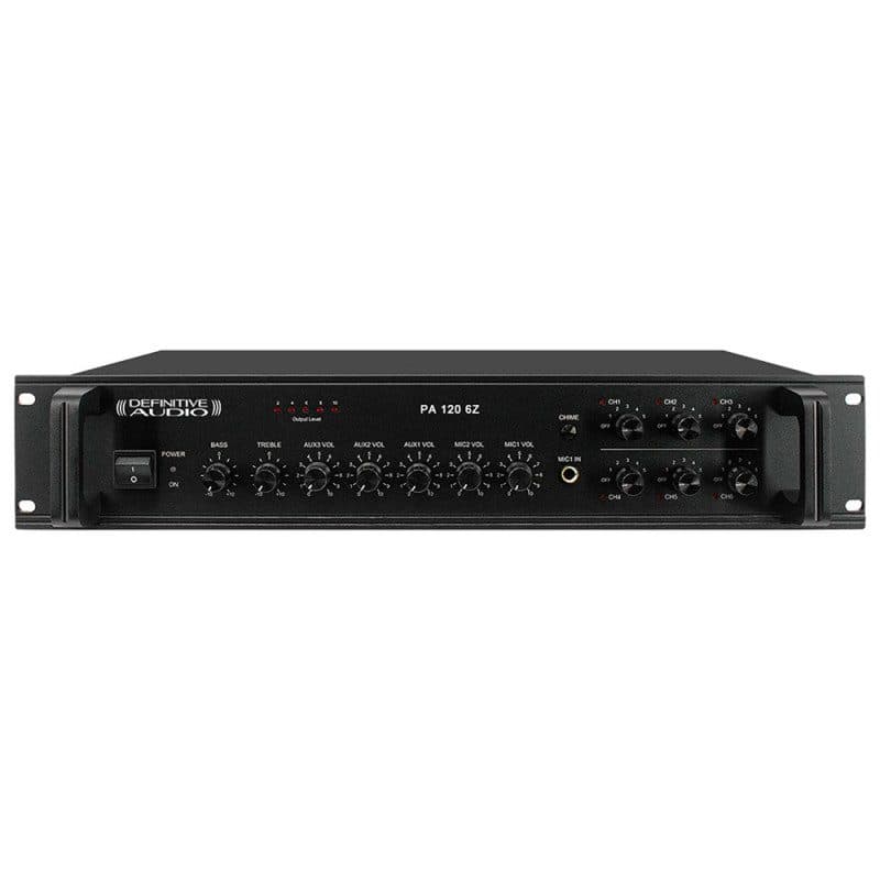 Amplificatore PA 6 zone per installazione fissa - Definitive Audio SOG-1650_PA_120_6Z