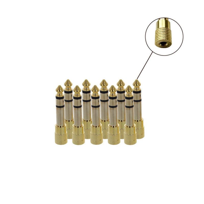 Set 10 adattatori cuffie placcato oro 6,3 mm - 3,5 mm - Enova HIFI HA635 GOLD PACK10