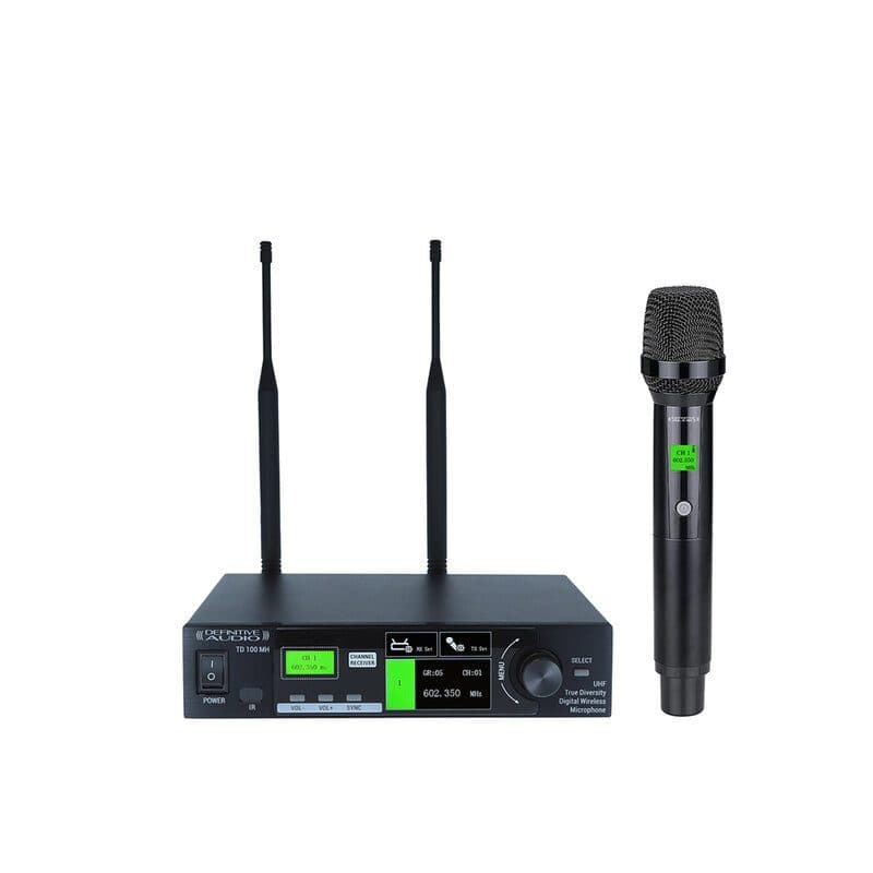 Radiomicrofono UHF a mano con ricevitore mezzo rack True Diversity - DEFINITIVE AUDIO TD 100 MH