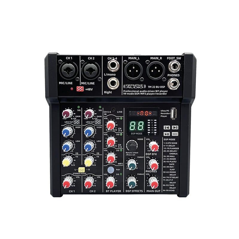 Mixer analogico 5 canali Bluetooth USB DSP TM 22 BU-DSP - Definitive Audio SOG-4910_TM_22BU_DSP
