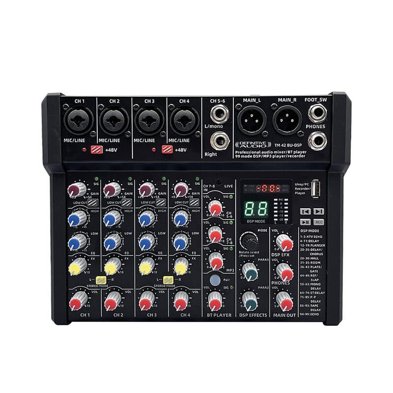 Mixer analogico 7 canali Bluetooth USB DSP TM 42 BU-DSP - Definitive Audio SOG-4910_TM_42BU_DSP
