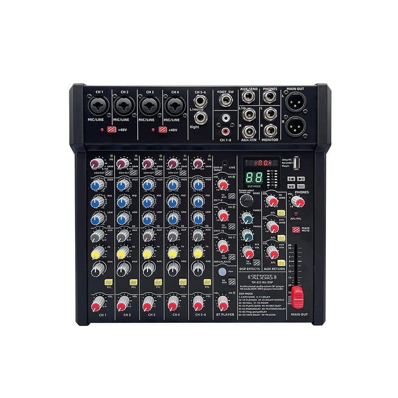 Mixer analogico 10 canali Bluetooth USB DSP TM 433 BU-DSP - Definitive Audio SOG-4910_TM_433BU_DSP