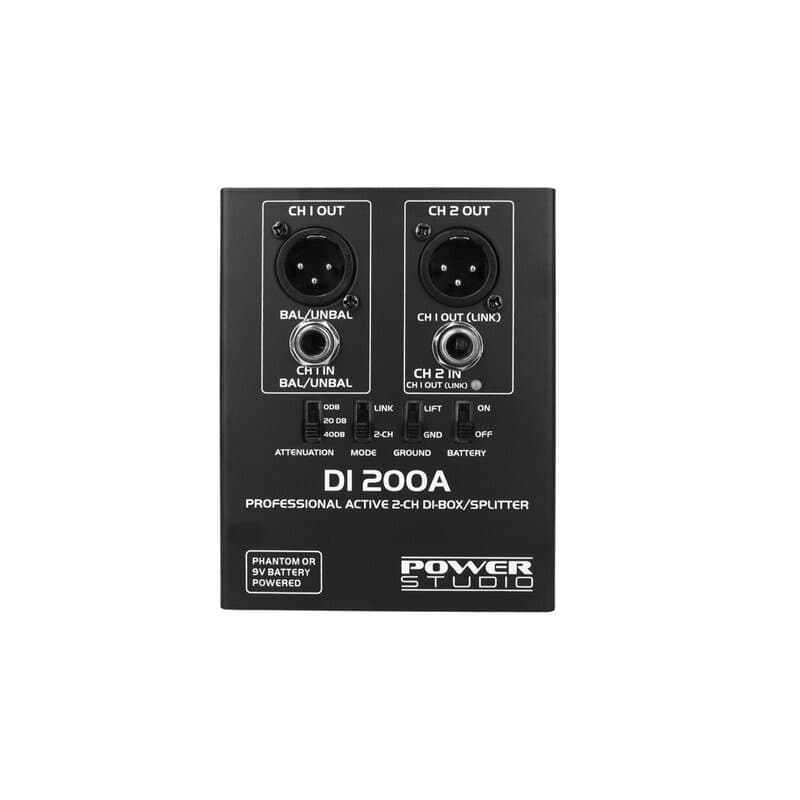 Direct box attiva 2 canali Phantom/batteria - POWER STUDIO SOG-7300_DI_200_A