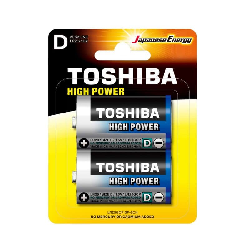 Batterie alcaline D confezione 2 pezzi serie GCP - TOSHIBA SOG-8900_LR20GCP-2