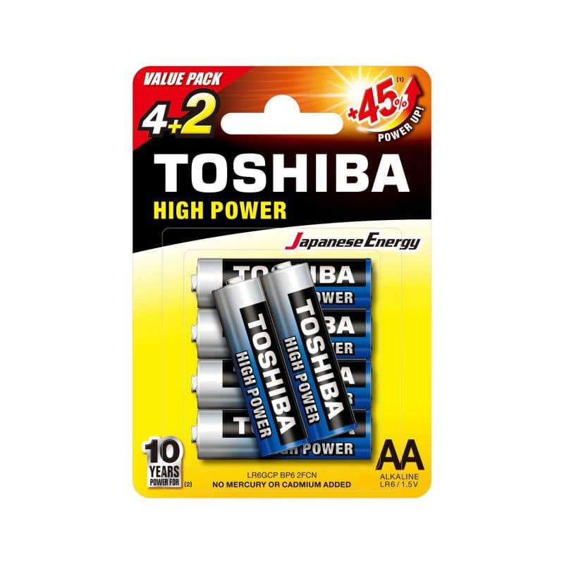 Batterie alcaline AA GCP confezione 6 pezzi - Toshiba SOG-8900_LR6GCP-6