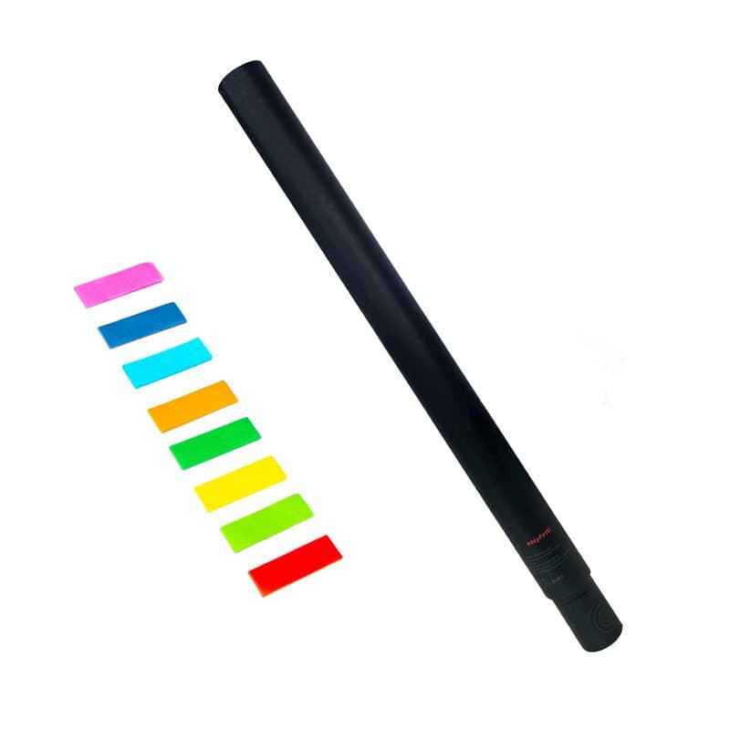 Cannone easyFetti 64 cm Ø5 cm coriandoli carta multicolore 55x17 mm - Showven SPK-EFC80X50R55X17MC