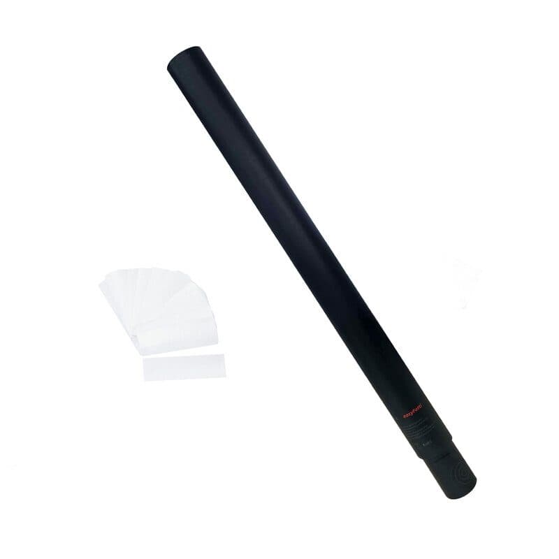 Cannone easyFetti 64 cm Ø5 cm coriandoli carta bianchi 55x17 mm - Showven SPK-EFC80X50R55X17WH