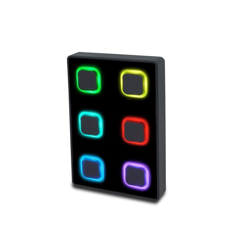 Pannello parete 6 pulsanti LED RGB DMX - VISUAL PRODUCTIONS VIS-B-STATION2