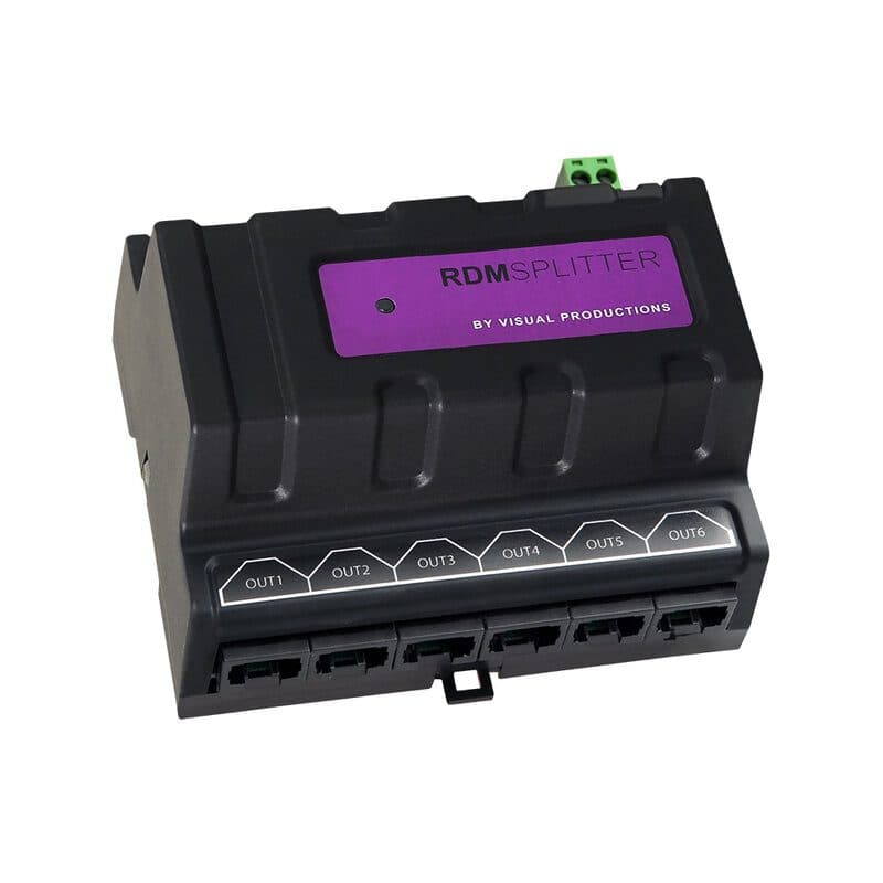 Splitter/booster DMX RDM otticamente isolato 6 uscite RJ-45 - Visual Productions VIS-RDMSPLITTER (RJ-45)